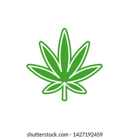 Cannabis leaf logo design vector isolated white background