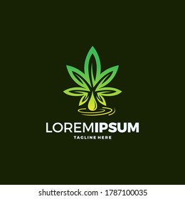 cannabis leaf logo design vector template