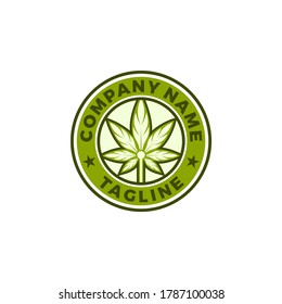 plantilla de vector de diseño de logotipo de hoja de cannabis