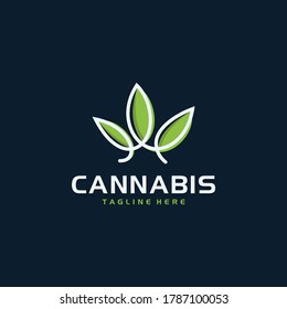 Cannabis-Logo-Design, Vektorgrafik-Vorlage