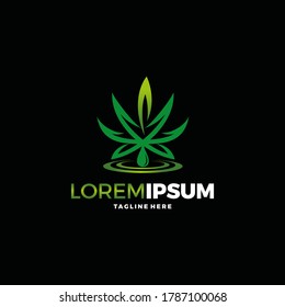 Cannabis-Logo-Design, Vektorgrafik-Vorlage