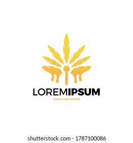 plantilla de vector de diseño de logotipo de hoja de cannabis