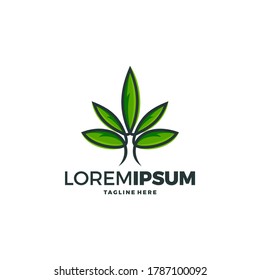 plantilla de vector de diseño de logotipo de hoja de cannabis