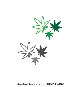 Cannabis leaf logo design vector template illustration