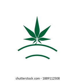 Cannabis Leaf Logo Design Vector Template Illustration