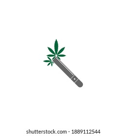 Cannabis leaf logo design vector template illustration