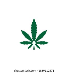 Cannabis leaf logo design vector template illustration