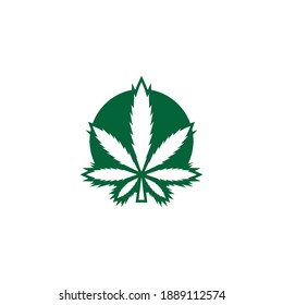 Cannabis leaf logo design vector template illustration