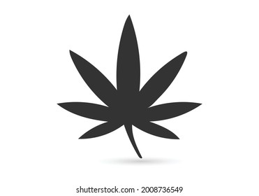 Ilustración vectorial del diseño del logotipo de la hoja de cannabis
