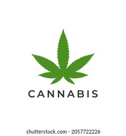 icono del vector de diseño del logotipo de la hoja de cannabis