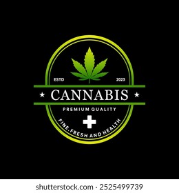 Ilustración vectorial de diseño de logotipo de hoja de cannabis