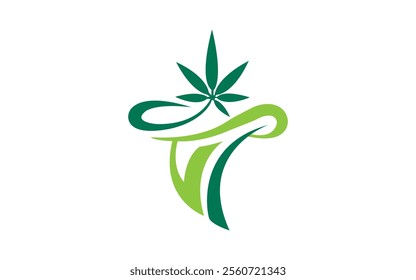 Cannabis leaf logo design vector template Abstract leaves Logo design