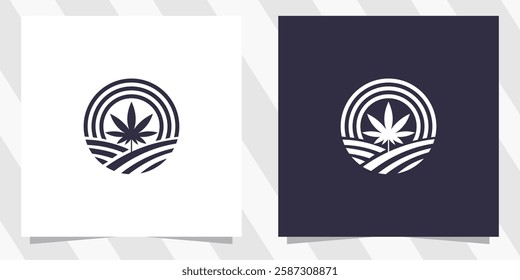 Cannabis Leaf Logo Design Vector