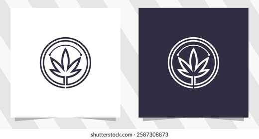 Cannabis Leaf Logo Design Vector