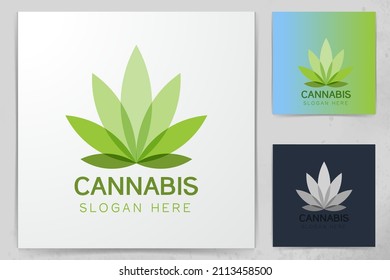 cannabis leaf logo Designs Inspiration Isolated on White Background