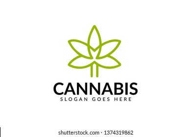 cannabis leaf logo Designs Isolated on White Background