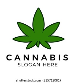 Logo de la hoja de cannabis diseño moderno plano