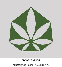 cannabis leaf logo geometric flat design