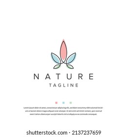 Cannabis leaf logo icon design template flat vector