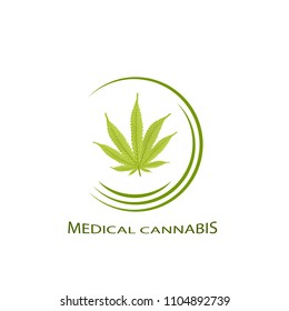 Cannabis leaf logo, icon vector design element