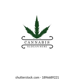 cannabis leaf logo on white background