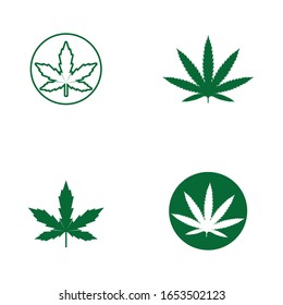 Cannabis leaf logo and symbol vector