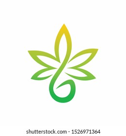 Cannabis Leaf Logo That Formed Letter Stock Vector (Royalty Free ...