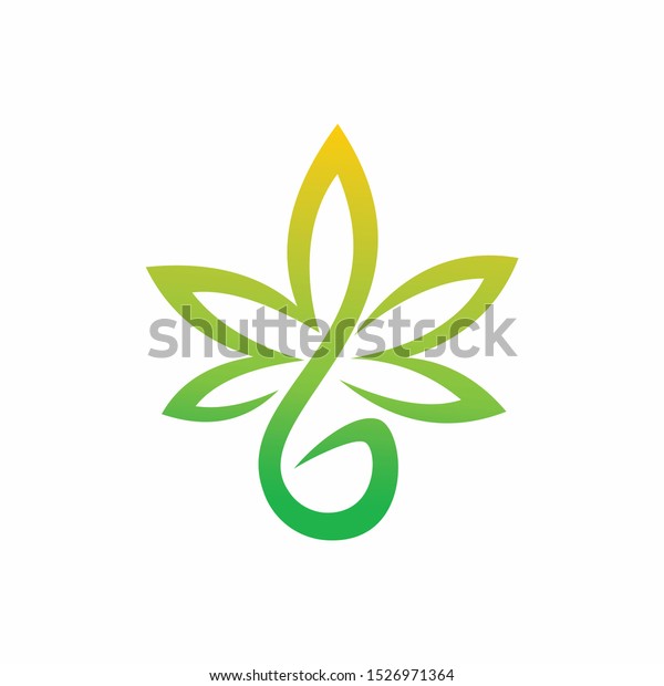 Cannabis Leaf Logo That Formed Letter Stock Vector (Royalty Free ...