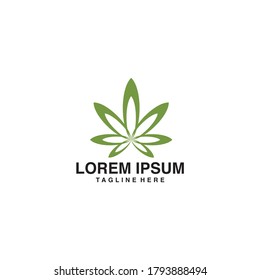 Ilustración del icono del vector del logotipo de la hoja de cannabis