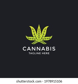 Cannabis leaf logo vector icon