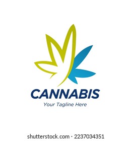 Cannabis leaf logo vector icon 