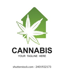 Diseño de ilustración vectorial del logotipo de hoja de cannabis. logotipo adecuado para marcas de cannabis y otros productos del CBD.