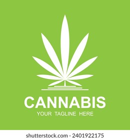 Diseño de ilustración vectorial del logotipo de hoja de cannabis. logotipo adecuado para marcas de cannabis y otros productos del CBD.