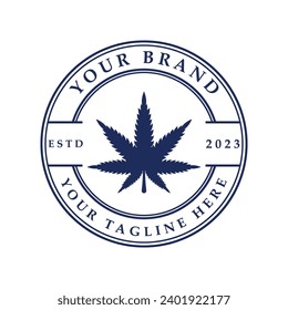 Diseño de ilustración vectorial del logotipo de hoja de cannabis. logotipo adecuado para marcas de cannabis y otros productos del CBD.