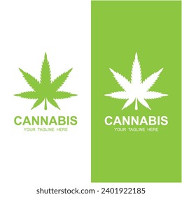 Cannabis-Blatt Logo, Vektorsymbol-Design. Logo geeignet für Cannabis-Marken und andere CBD-Produkte.