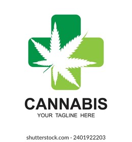 Diseño de ilustración vectorial del logotipo de hoja de cannabis. logotipo adecuado para marcas de cannabis y otros productos del CBD.
