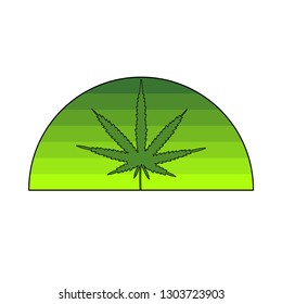 Cannabis leaf. Logo. Vector illustration with elements of a flat style.