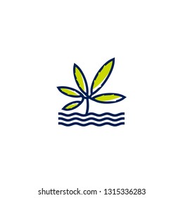 cannabis leaf logo vector illustration