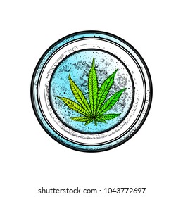 Cannabis leaf, marijuana, herb, weed, ganja. Illicit narcotic, illegal drug. 