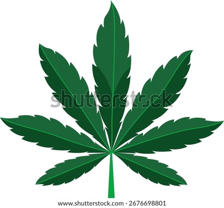Cannabis Leaf or Marijuana Illustration Isolated on White Background