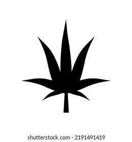 Cannabis Leaf And Marijuana Leaf Silhouette Icon. Drug. Vector.