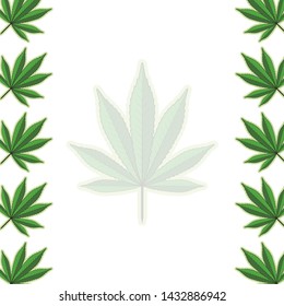 Cannabis leaf (marijuana) simple vector background