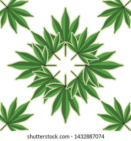 Cannabis leaf (marijuana) simple vector background