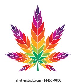 Cannabis leaf marijuana vector colorful illustration ganja 
