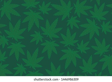 Cannabis leaf marijuana vector colorful illustration ganja pattern background