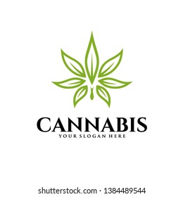 Cannabis Leaf Medical Logo Vector