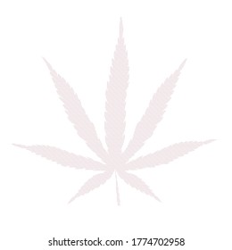 Hoja de cannabis. Ilustración vectorial abstracta moderna en estilo op art. Icono multicolor aislado, logotipo en fondo blanco.