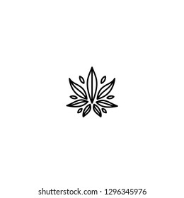 Cannabis Leaf Modern Line Art Logo Design Inspiration - Vector