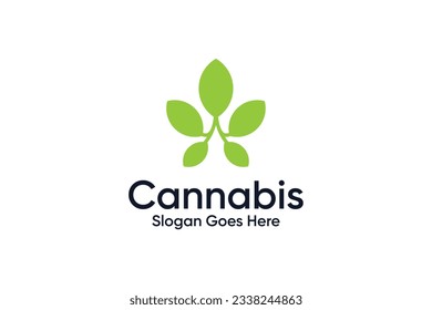 Cannabis leaf modern logo graphic