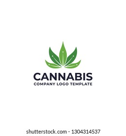 Cannabis Leaf Modern Logo Template design inspiration- vector